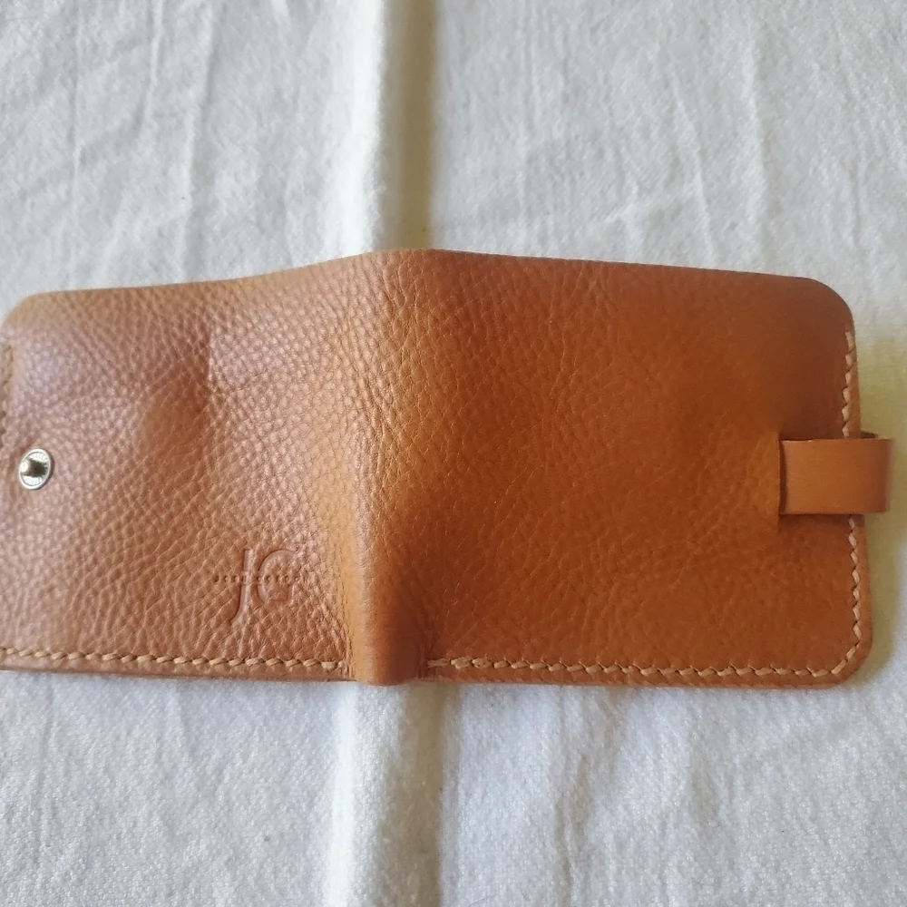 Josh Gordon Italian Leather Full Grain Hand-cut & Hand-Stitch Snap Closur Wallet